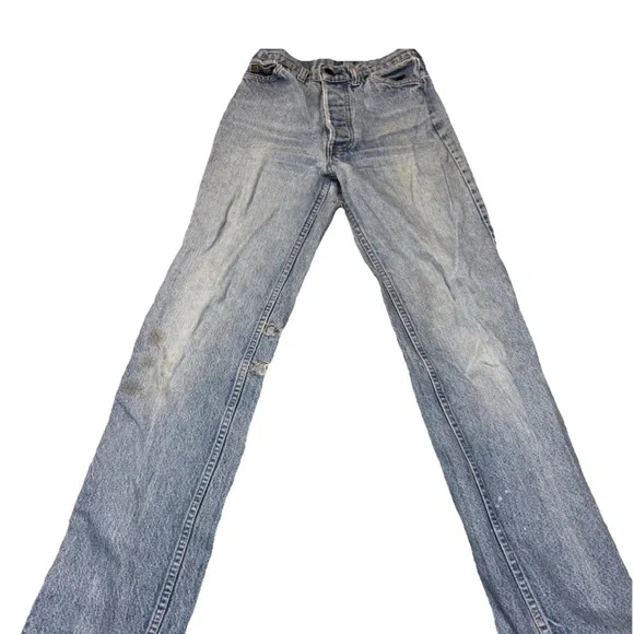 Rare Vintage 1980s 501 Button Levis Denim Jeans Orange Tab Women SZ 24/32 Inseam - Picture 4 of 11